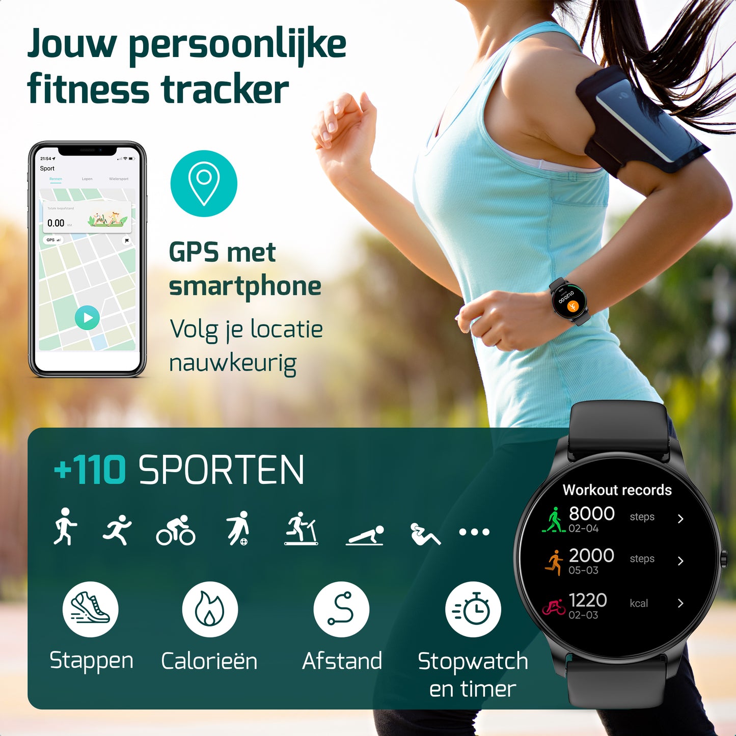 Sporthorloge - Smartwatch - Activity Tracker - GPS