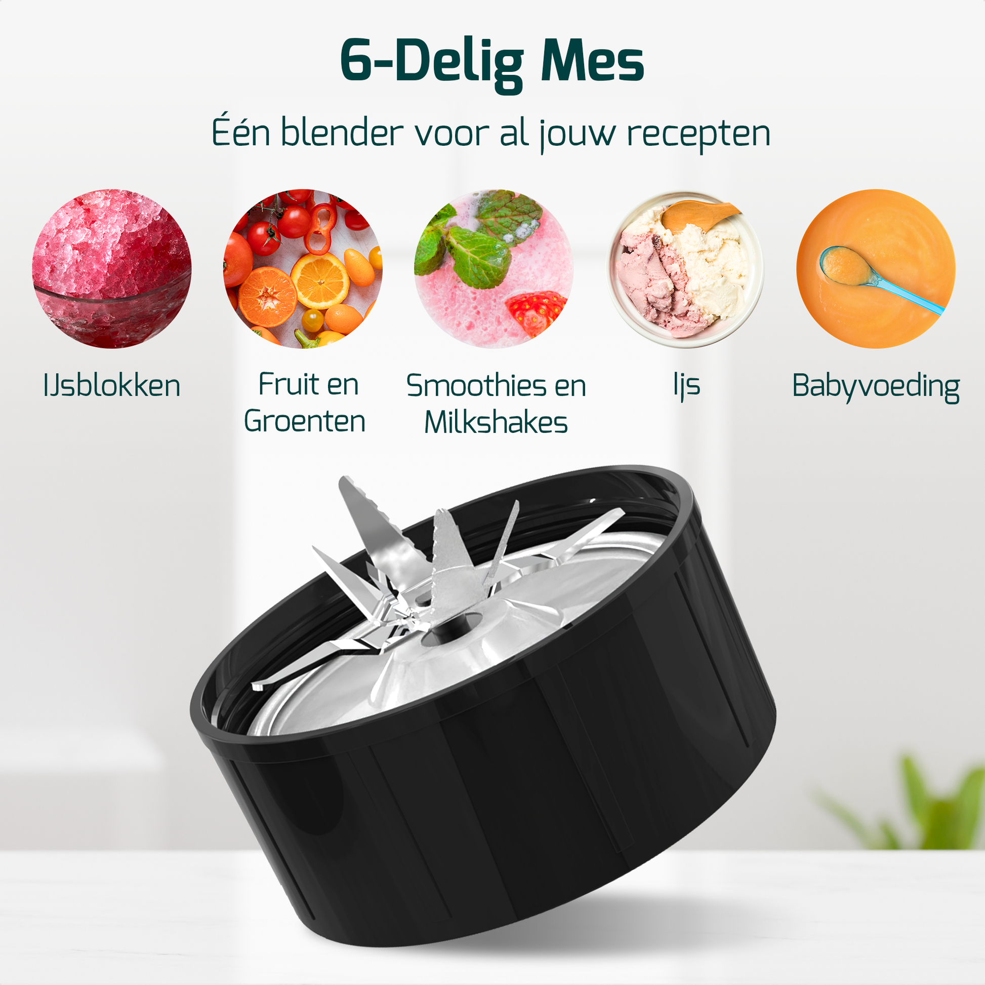 Een moderne smoothie maker met een glazen kan en een krachtige motor, ideaal voor het maken van gezonde drankjes.