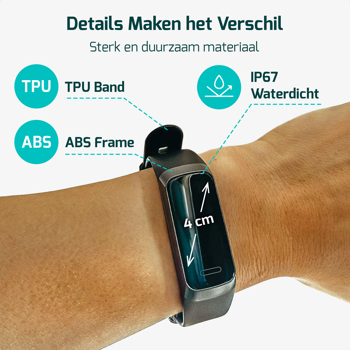 Draagbare activiteitstracker die je fitnessdoelen en voortgang bijhoudt.