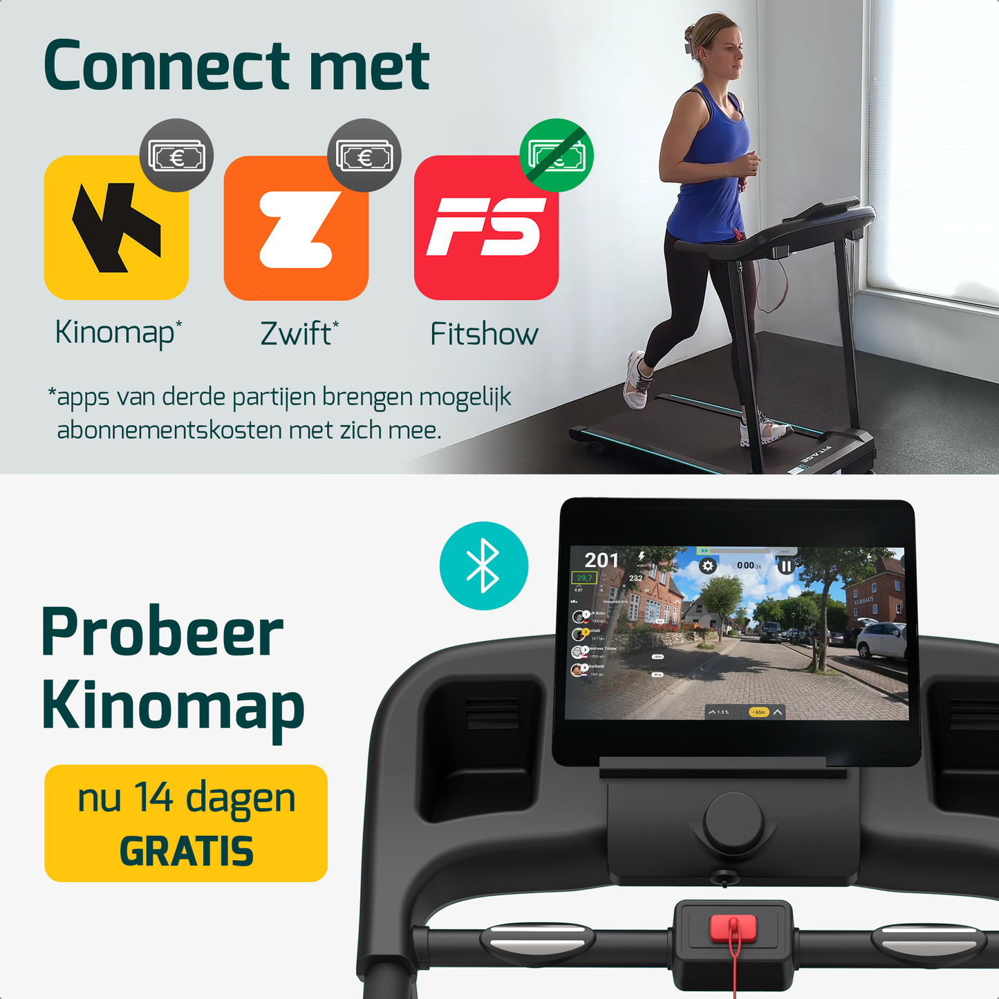 Loopband geschikt voor wandelen, biedt een gemakkelijke manier om actief te blijven in je eigen huis.