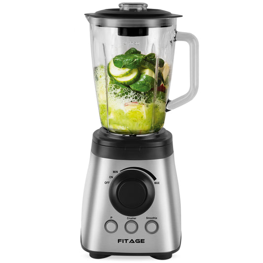 Keukenblender van 1200W met 1.9L kan, ideaal voor smoothies en onderweg. Perfect voor een gezonde levensstijl.
