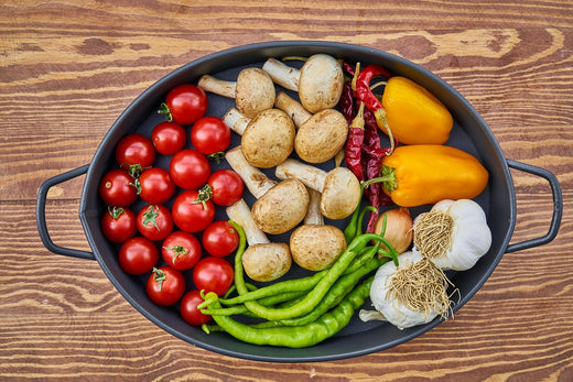 gezond eten in een schaal