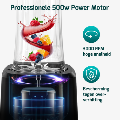 Smoothie Blender 8 Delig - 500w Smoothie Maker - 650ml Blender to Go