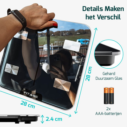 Personenweegschaal - Weegschaal met 17x Lichaamsanalyse - Vetpercentagemeter