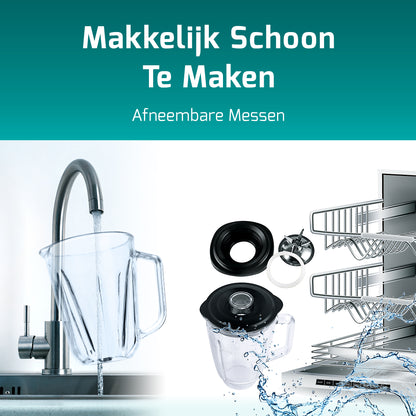 Stijlvolle blender op een aanrecht, perfect voor het bereiden van maaltijden en snacks.