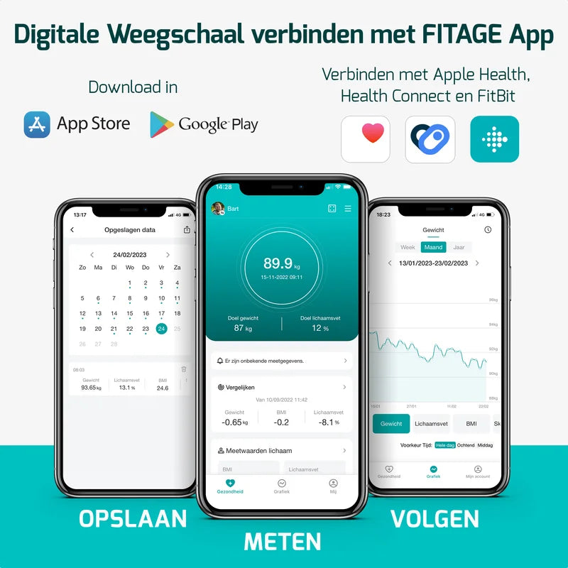 Een personenweegschaal met een digitaal display, geplaatst op een houten vloer in een lichte kamer.